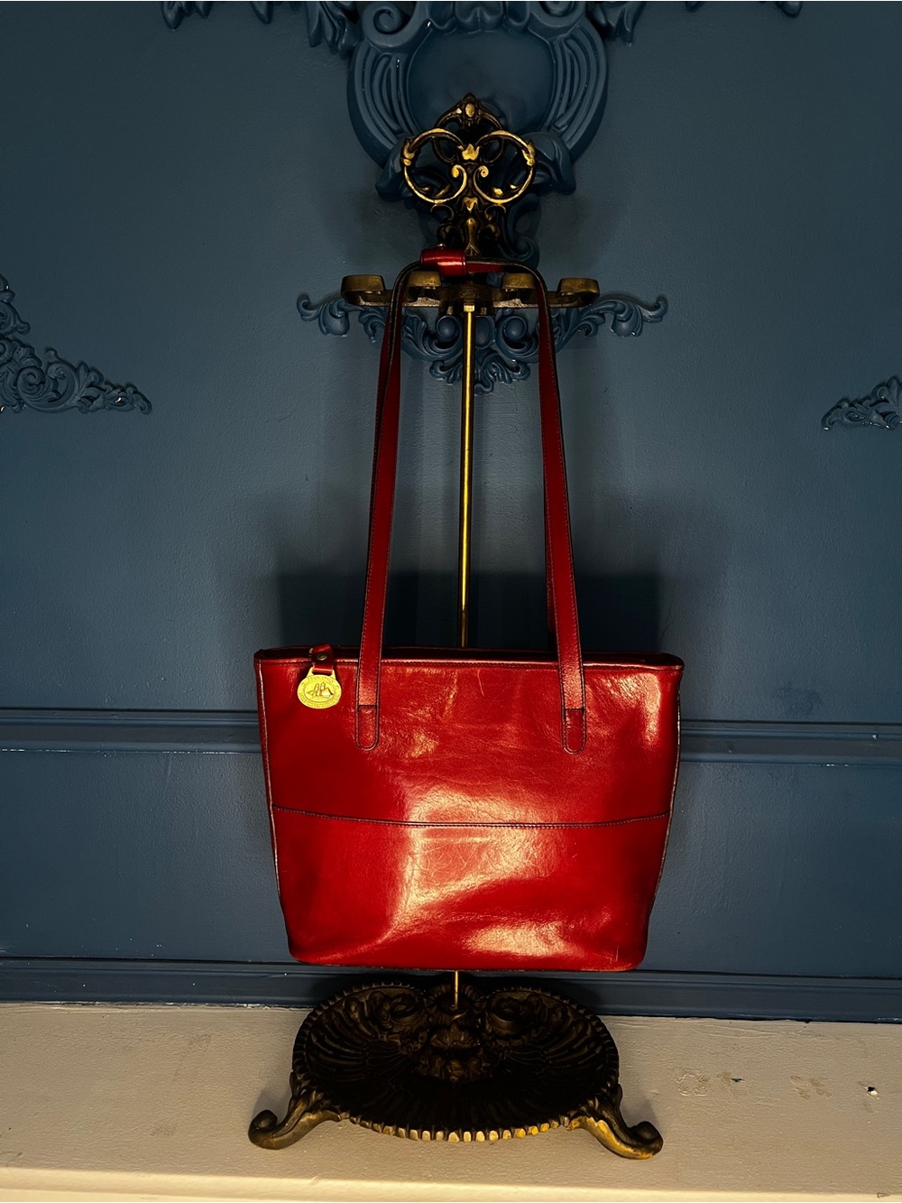 RARE! Brahmin Aimee Red Leather Tote Bag - Classic Women's Shoulder Bag